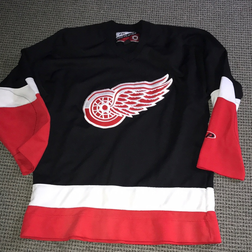 Detroit Red Wings Black & Red Hockey Jersey